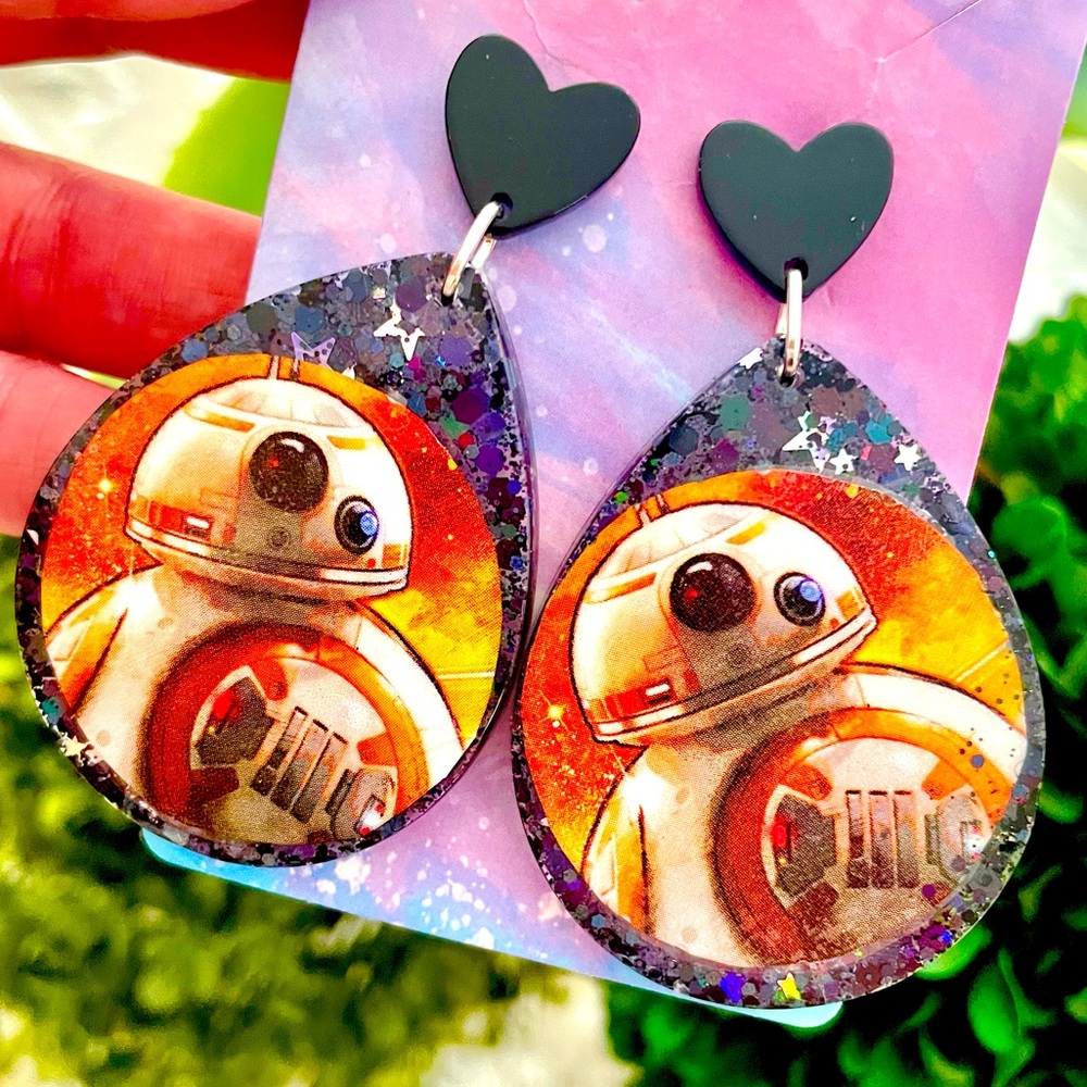 BB-8 Acrylic Dangle Earrings